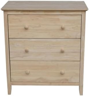 International Concepts Dresser with 3 Drawers, Unfinished