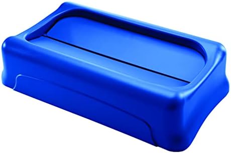 Rubbermaid Commercial Products Slim Jim Trash Can Swing Lid, Blue, Plastic, Compatible with 23 Gallon Slim Jim Containers/Garbage Cans