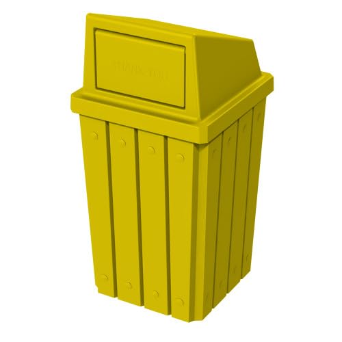 32 Gallon Square Slatted 100% Recycled Plastic Heavy-Duty Commercial Outdoor or by SturdyEssentials