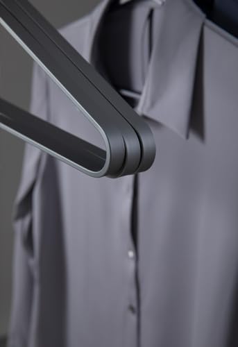 Premium Matte Silvery Aluminum Coat Hangers 6 Piece Set, 17.7” Extra Smooth &...