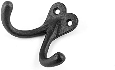 Renovators Supply Manufacturing Double Wall Hook, Cast Iron Black Powder Coat...