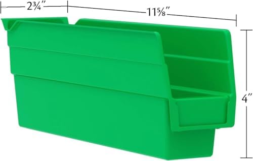 Akro-Mils 30110 Heavy Duty Plastic Shelf Bins, 12"x 3"x 4", Cl...