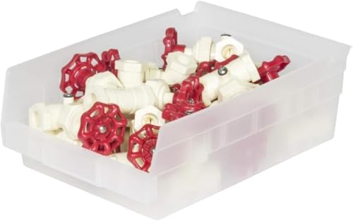 Akro-Mils 30150 Heavy Duty Plastic Shelf Bins, 12"x 8"x 4", Cl...