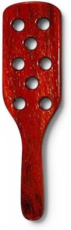 Carpet Beater, Hardwood Paddle with Holes - Mahogany Finish
