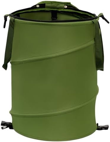 24 Gallons Collapsible Trash Can, Pop Up Trash Can with Zip Lid, 600D Oxford Cloth Outdoor Foldable Camping Trash Can/Recycle Bin, for Home Storage, Office, Outdoor Lawn, Camping(18x24 In-24 Gallons)