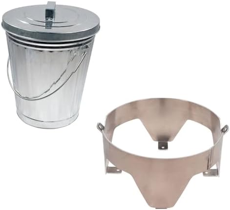 Mytee Products 4 Gallon Galvanized Trash Can with Horizontal Aluminum Mounting Bracket Kit for Trucks & Trailers, Steel Outdoor Garbage Can Holder, Fire & Heat Resistant