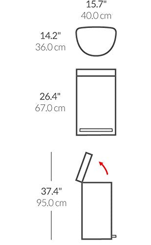 simplehuman 45 Liter/ 12 Gallon Semi-Round Hands-Free Step Trash Can - Image 6