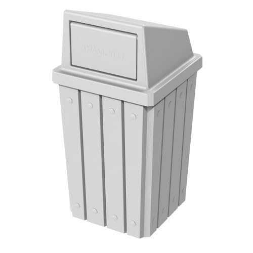 32 Gallon Square Slatted 100% Recycled Plastic Heavy-Duty Commercial Outdoor or by SturdyEssentials