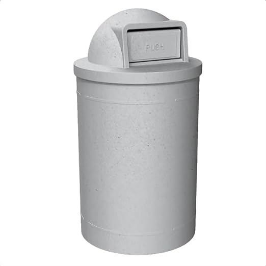 55 Gallon Circle 100% Recycled Plastic Heavy Duty Outdoor Trash Can by SturdyEssentials