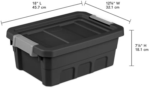 Sterilite Stacker Tote with Latching Lids for Garage, 4 Gallon, 24-Pack