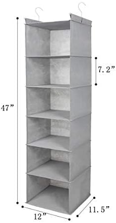 MAX Houser 6 Tier Shelf Hanging Closet Organizer, Closet Hanging Shelf - Image 3