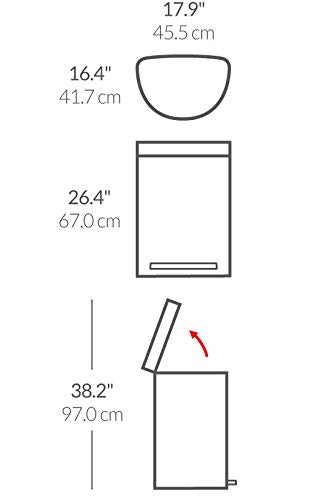 simplehuman 60 Liter Semi-Round Hands-Free Kitchen Step Stainless Steel Trash - Image 6
