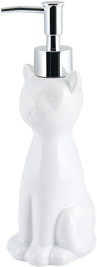 Allure Home Creation Cat 3-Piece Ceramic Toilet Brush Holder & Soap Dispenser - Image 8