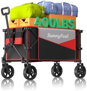 SunnyFeel Heavy Duty Collapsible Outdoor Utility Wagon Cart 400LB Capacity by SunnyFeelCamping