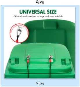 Trash Can Locks、 Garbage Can Lid Locks for Animals, Bear Raccoon Squirrel Dog Proof Trash Can Lock, Weather-Resistant Universal Trash Bin Lock for Outdoor Trash Cans with Stainless Steel Hasps, 4 Pack