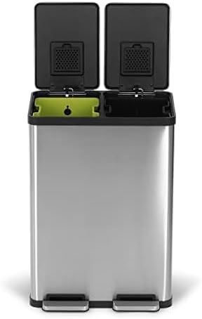 SIMPLI-MAGIC 60 Liter / 16 Gallon Rectangular Hands-Free Dual Compartment by SIMPLI-MAGIC