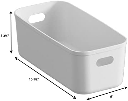 White Plastic Bins/Storage Organizers - Pantry Baskets, Bins for Shelves, Org...