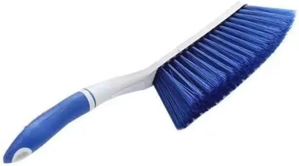 Hand Broom Cleaning Brush - Soft Bristle Dust Brush, for Cleaning Car Bed Sofa Draft Garden Furniture Clothes Wooden Handle (Deep Blue)