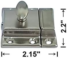 QCAA Oval Turn Cabinet Latch, for Cupboard & Other Furniture, Satin Nickel - Image 3