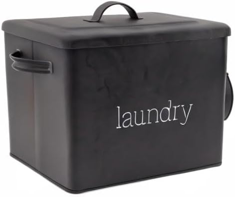 AuldHome Design Enamelware Laundry Powder Container, Enamelware Detergent Bin - Image 10