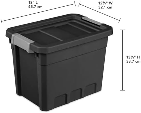Sterilite Stacker Tote with Latching Lids for Garage, 7.5 Gallon, 24-Pack