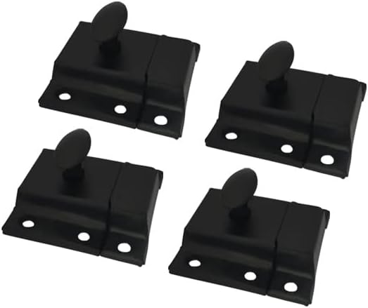QCAA Oval Turn Cabinet Latch, for Cupboard & Other Furniture, Matte Black by QCAAHardware