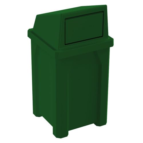 32 Gallon Square 100% Recycled Plastic Heavy Duty Outdoor Trash Can by SturdyEssentials