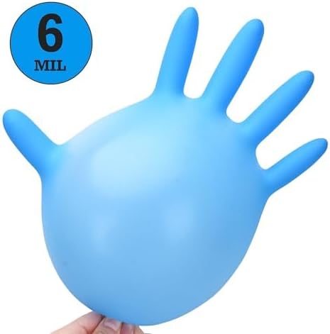 TitanFlex Heavy-Duty Blue Nitrile Gloves, Fully Textured, Mechanic Disposable - Image 4