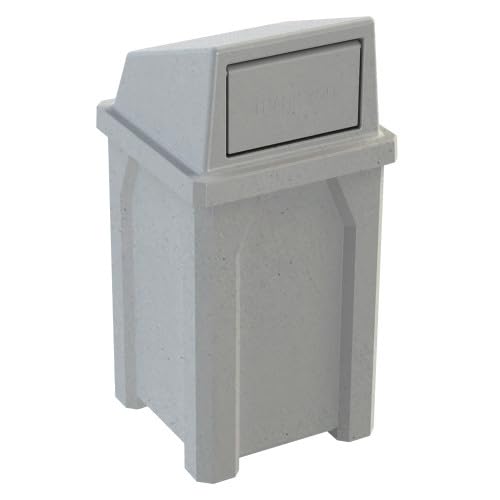 32 Gallon Square 100% Recycled Plastic Heavy Duty Outdoor Trash Can by SturdyEssentials