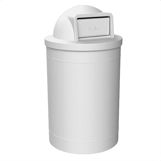 55 Gallon Circle 100% Recycled Plastic Heavy Duty Outdoor Trash Can by SturdyEssentials