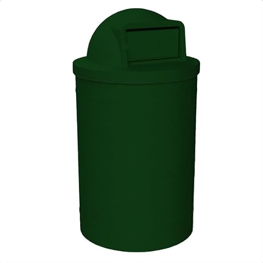 55 Gallon Circle 100% Recycled Plastic Heavy Duty Outdoor Trash Can by SturdyEssentials