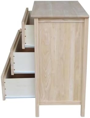International Concepts Dresser with 3 Drawers, Unfinished