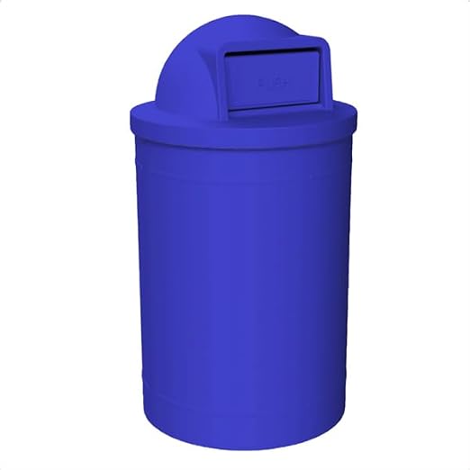 55 Gallon Circle 100% Recycled Plastic Heavy Duty Outdoor Trash Can by SturdyEssentials