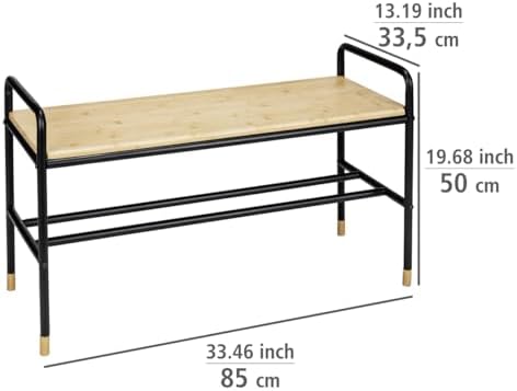 WENKO Shoe Bench Loft Factory Flair Shoe Rack with Shelf for up to 4 Pairs of...