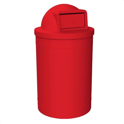 55 Gallon Circle 100% Recycled Plastic Heavy Duty Outdoor Trash Can by SturdyEssentials