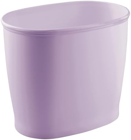 iDesign Slim Plastic Bathroom Trash Can, Purple | Small Garbage Bin, For Bedroom, Office, Desk, Dorm