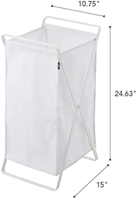 Yamazaki Home Laundry Basket - Foldable Storage Hamper Organizer Steel One Si...