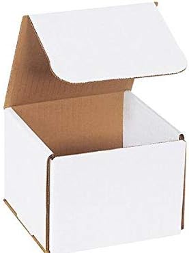 Secure Seal Shipping Boxes - 5x5x4" Mailers - White Foldable Corrugated ...