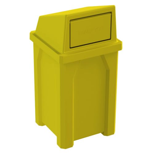 32 Gallon Square 100% Recycled Plastic Heavy Duty Outdoor Trash Can by SturdyEssentials