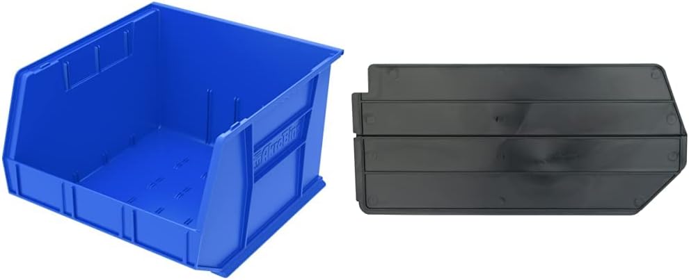 Akro-Mils 30270 AkroBins Blue Plastic Hanging Stackable Storage Organizer Bin...