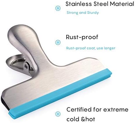 HOUSE AGAIN 12 Pack 3 Sizes Stainless Steel Chip Bag Clips Covered - Image 4