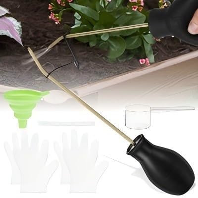 4pcs/Set Powder Duster Easy to Use Powder Dispenser Multipurpose Powder Applicator Dispenser Stable Handheld Bulb Duster Folding Bulb Duster Sprayer Insects Duster for Agricultural Suppliesrayer
