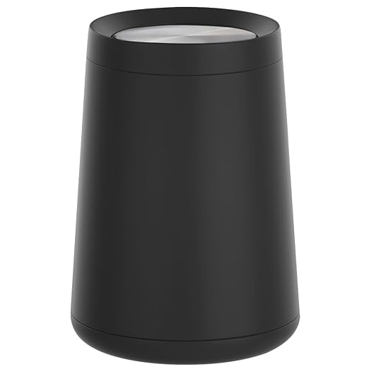 10 L/2.6 Gallon, Matte Black Bathroom Trash Can, Metal Garbage Can by LEASYLIFE