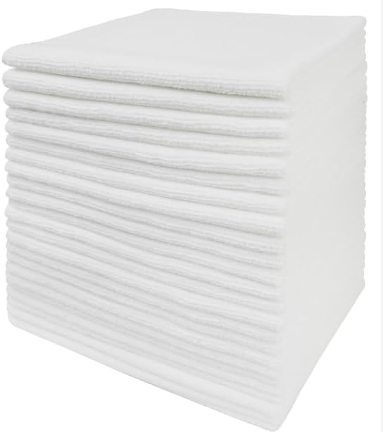 Tricol Clean Professional Extra-Thick Microfiber Cleaning Cloth 12 Pack White by TricolClean