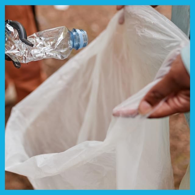 24" x 24" Clear Trash Bags, 6-10 Gallon Trash Bag, 6 Micron, Value Pack - Image 6