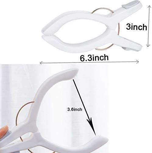 8 Pack Beach Towel Clips for Beach Chairs White Jumbo Size Towel Clamps Lounge - Image 2