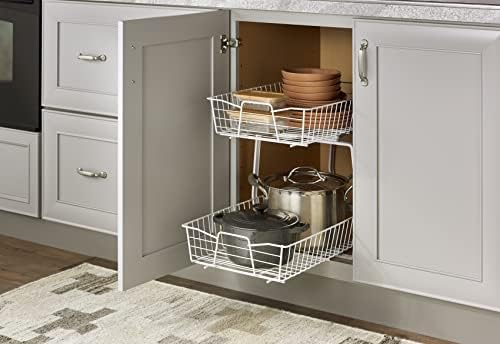 ClosetMaid 14 in. Pull Out Cabinet Organizer, 2 Tier, Heavy Duty, Slide Out P...