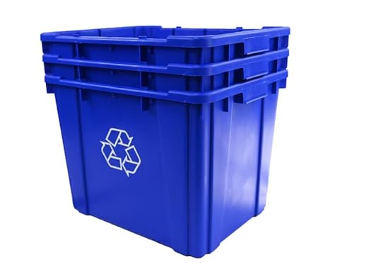 14 Gallon Blue Indoor or Outdoor Recycling Bin Stackable Made in The USA from - Image 3