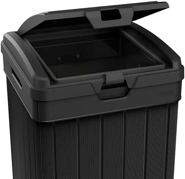 Outdoor Trash Can with Hinged Lid, 33 Gallon Capacity, Built-in Handles - Image 4