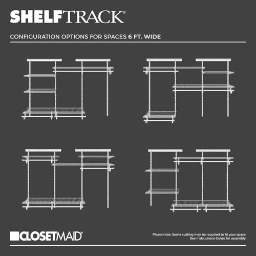 ClosetMaid ShelfTrack Wire Closet Organizer System, Adjustable from 4 to 6 Ft...